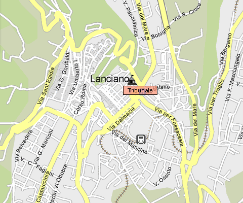 Mappa cartografica di Lanciano centrata su Via Fiume, 14