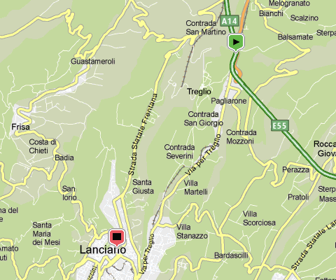 Mappa del percorso dall'autostrada A14